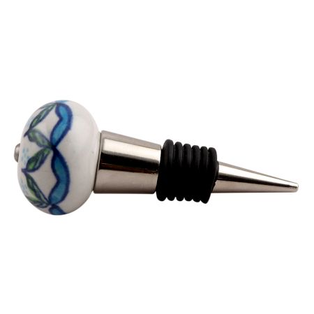 Green Leaves Ceramic Wine Stopper (Pack Of One Piece)